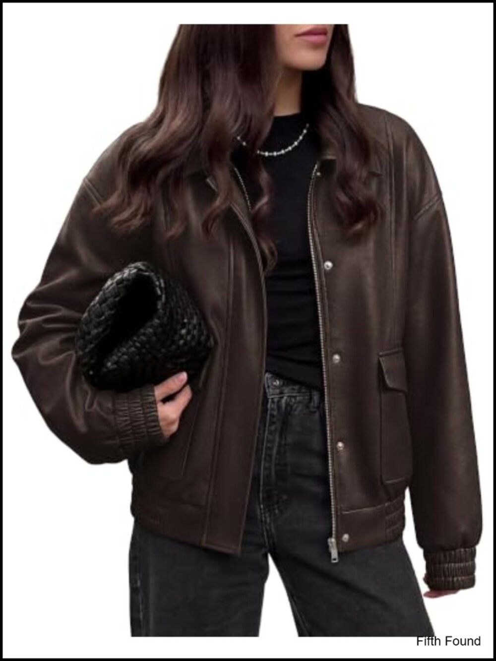 Faux Leather Jacket Women Oversized Long Sleeve Snap Zip Casual
